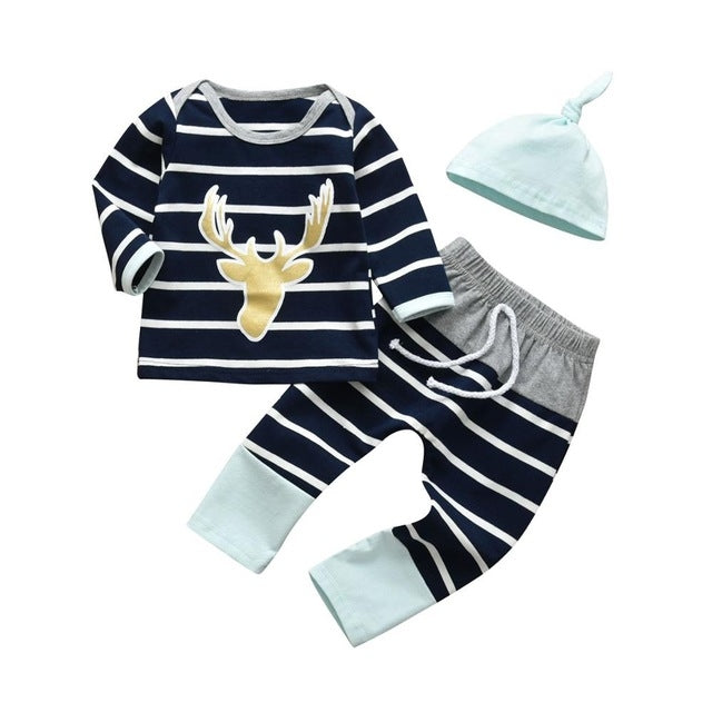 3 Pcs Baby Boy Baby Girl Clothes Set White Cloud Cotton Infant Toddler Clothes for Babies 3M, 6M, 12M, 18M, 24M, 2YO