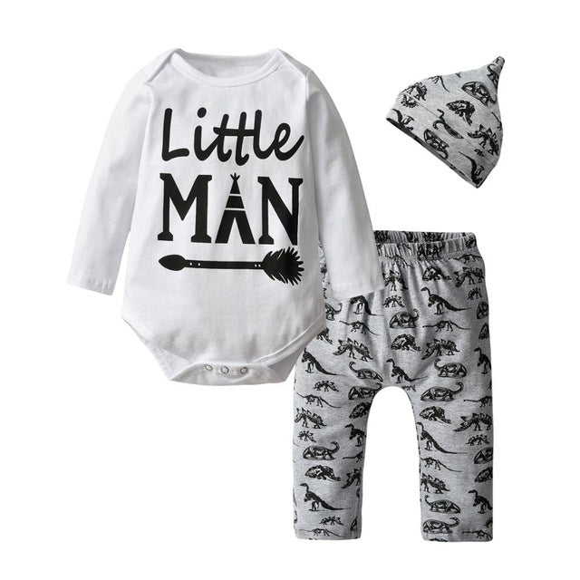 3 Pcs Baby Boy Baby Girl Clothes Set White Cloud Cotton Infant Toddler Clothes for Babies 3M, 6M, 12M, 18M, 24M, 2YO