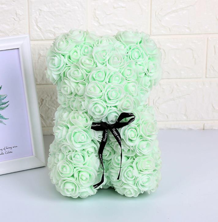 Rose Teddy Bear Eternal Flower Valentine's Day Gift PE Foam Bear 25cm