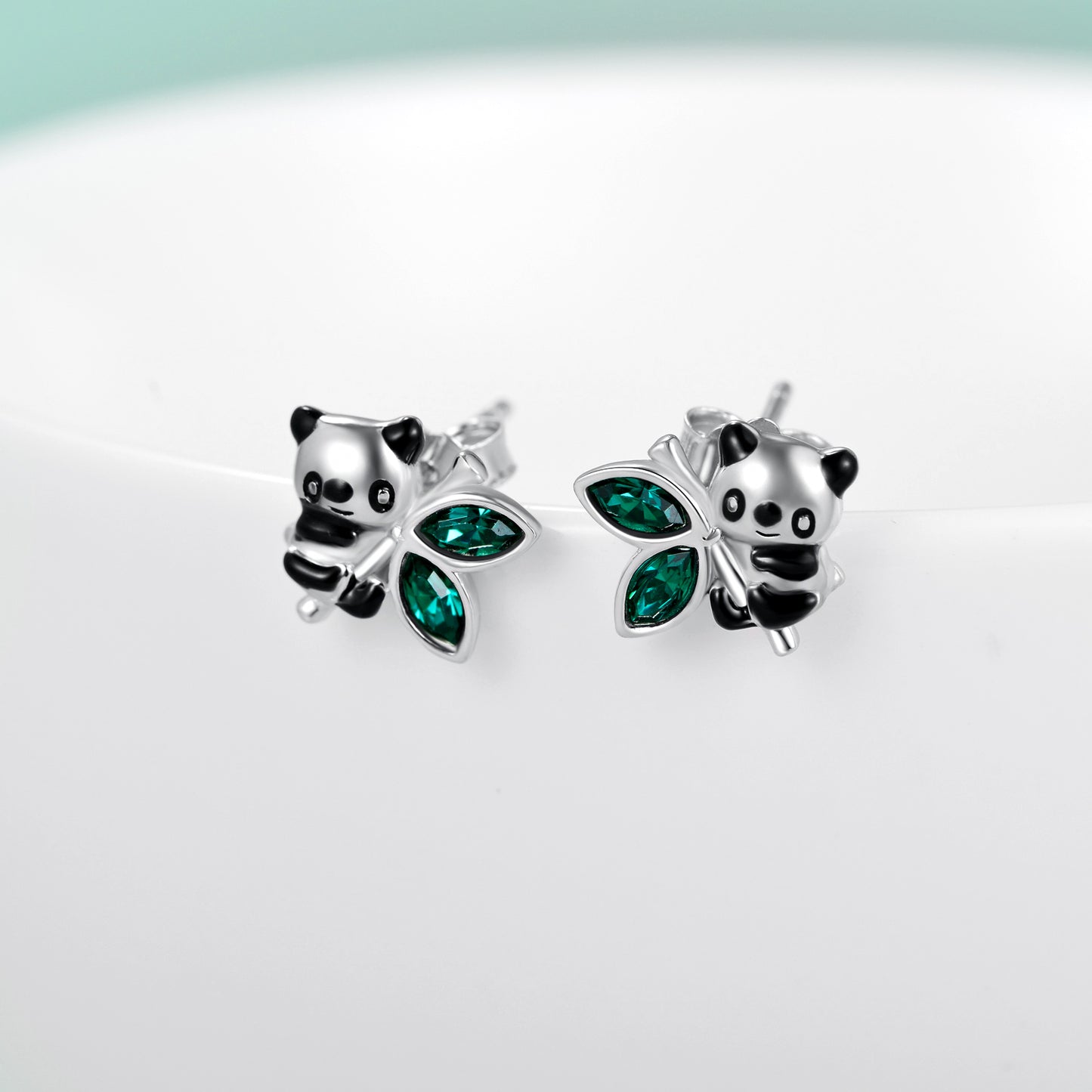 Sterling Silver Panda Stud Earrings for Women Women's Accessories Women's Earrings