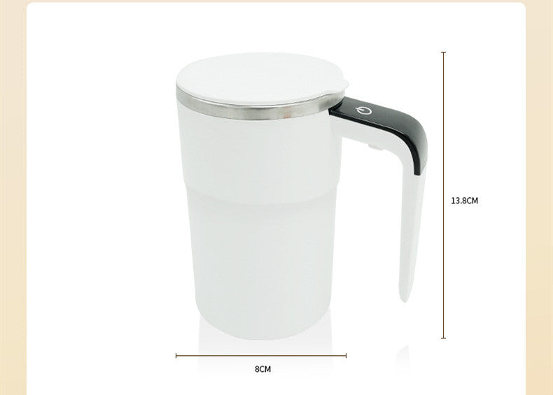 Electric Coffee Mug USB Rechargeable Automatic Magnetic Cup IP67 Waterproof Food Safe Stainless Steel for Juice Tea Milkshake Kitchen Gadgets 13 Oz 380 ML