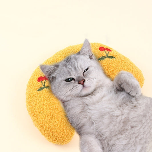 Cat Neck Protection Pearl Cotton Filled Sleep Pillow