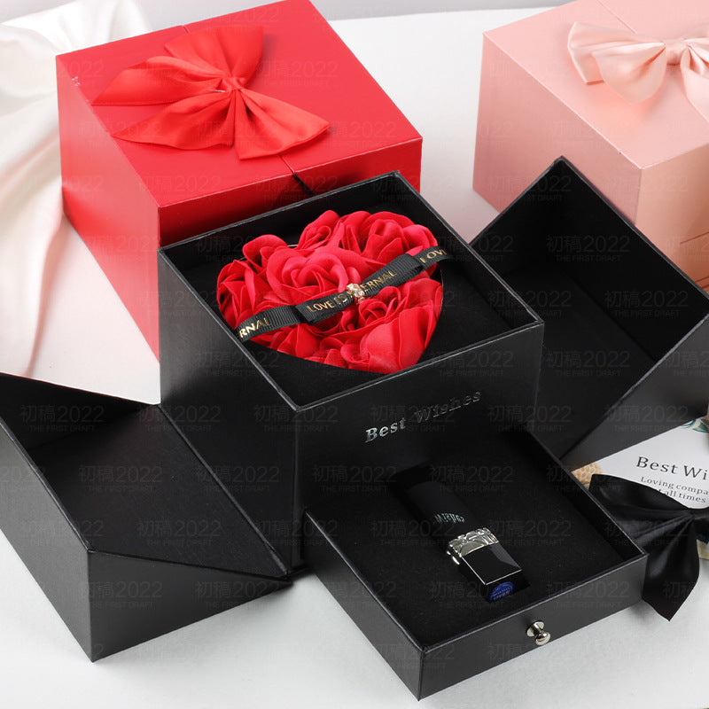 Double Life Rose Jewelry Packaging Gift Box Christmas Gift Box