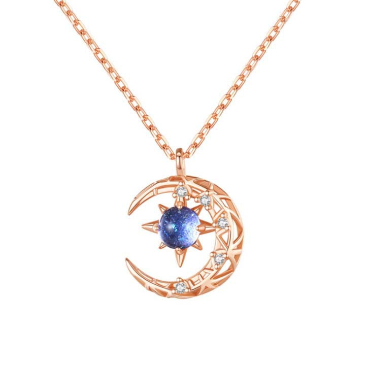 Explosive Star And Moon Necklace Crescent Moon