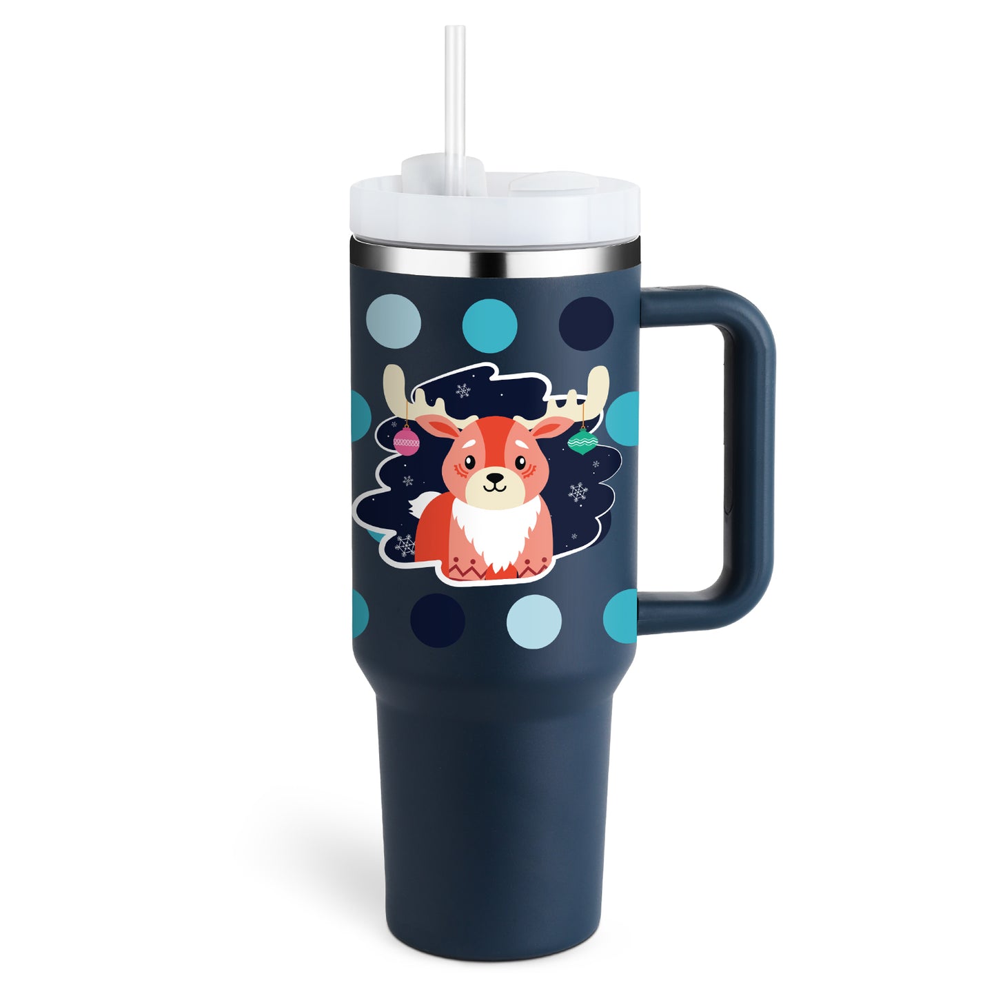 Winter Thermal Mug 40oz Straw Coffee Insulation Cup With Handle Portable Car Stainless Steel Water Bottle Large Capacity Travel BPA Free Thermal Mug