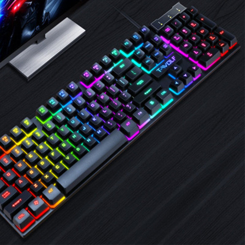 Luminous USB Gaming Keyboard Wired Keyboard Floating Manipulator Musician Keyboard