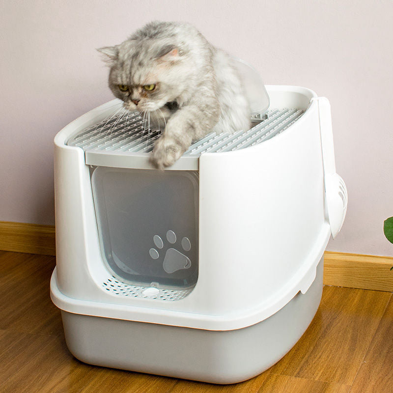 Household Fashion Fully Enclosed Cat Litter Box Anti-splash Kitten Cat Toilet Various Colors and Sizes Pet Supplies for Cat Waste Bin Pet Products for Cats, Kittens, Fur Babies, Animals