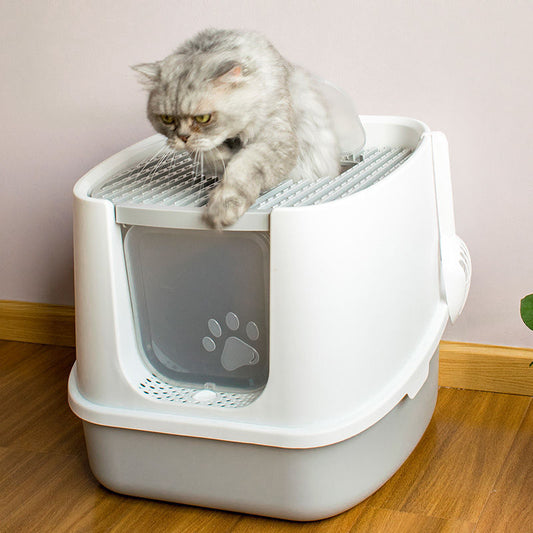 Household Fashion Fully Enclosed Cat Litter Box Anti-splash Kitten Cat Toilet Various Colors and Sizes Pet Supplies for Cat Waste Bin Pet Products for Cats, Kittens, Fur Babies, Animals