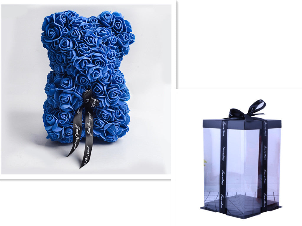 Rose Teddy Bear Eternal Flower Valentine's Day Gift PE Foam Bear 25cm
