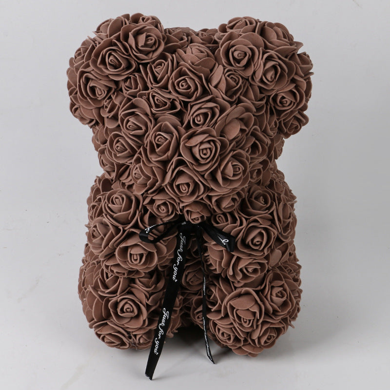 Rose Teddy Bear Eternal Flower Valentine's Day Gift PE Foam Bear 25cm