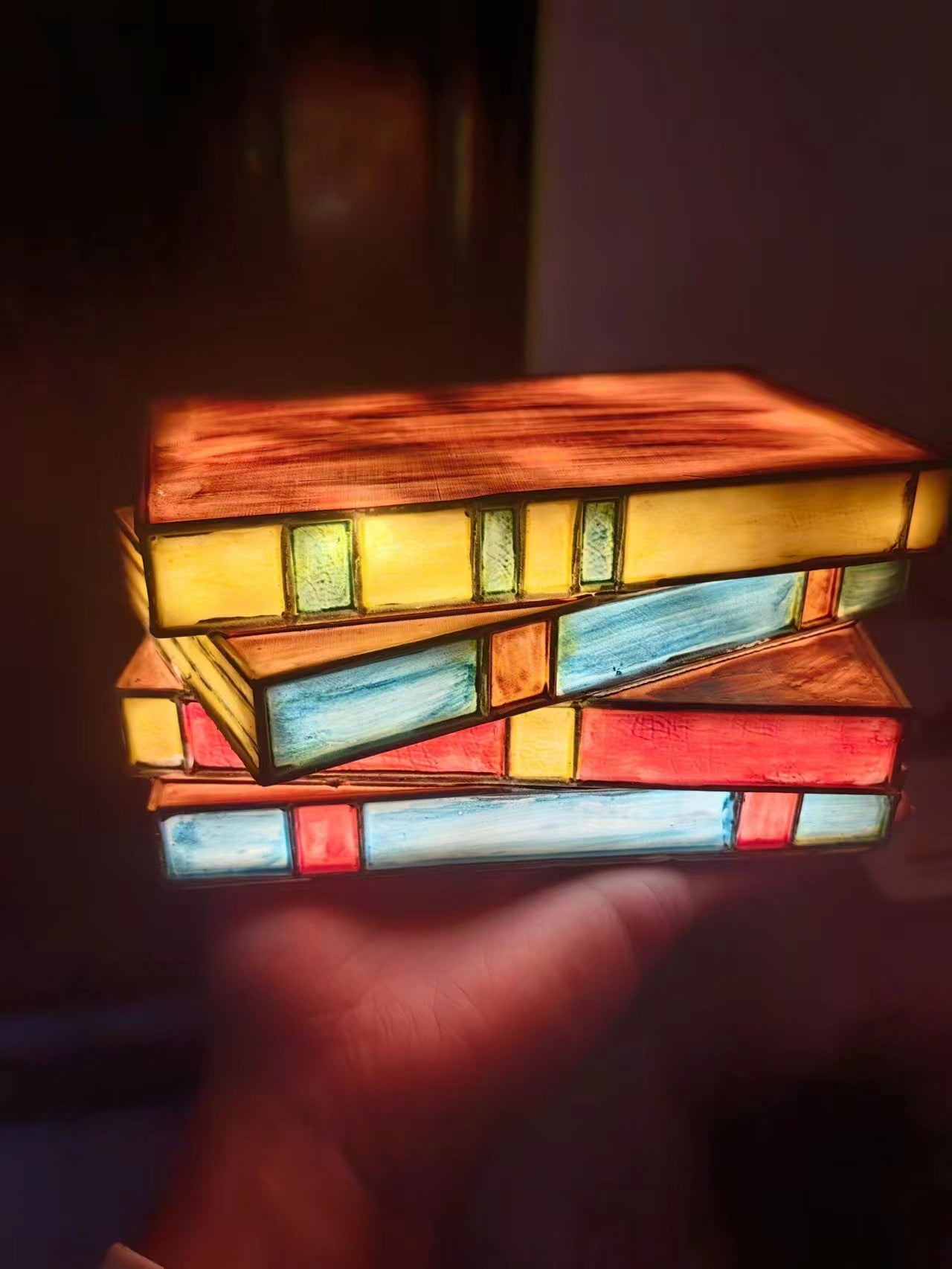 Colored Glass Stack Lamp Resin Crafts