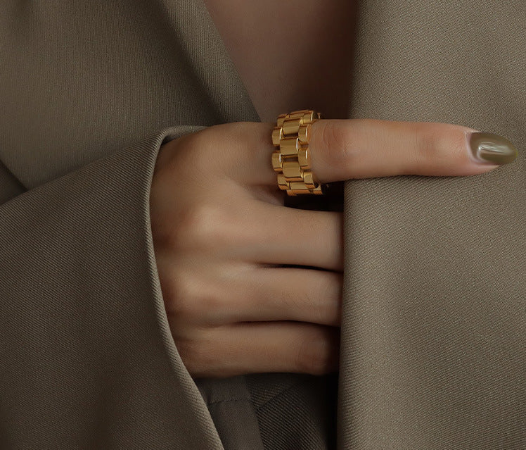 Combination Handmade Titanium Steel Ring Wild Ring