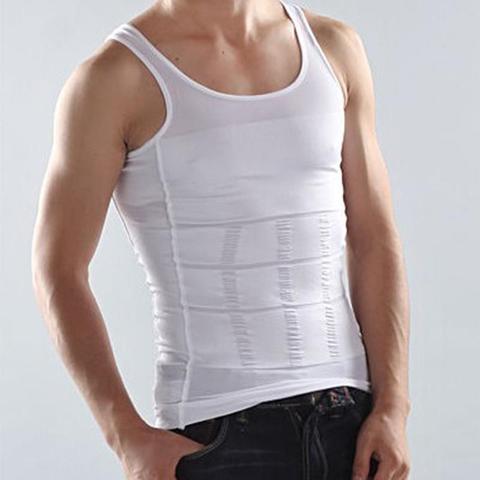 Men's Body Vest For Weight Loss Sweat Vest Men's Waist Trainer Tummy Shaper Sauna Suit Black White