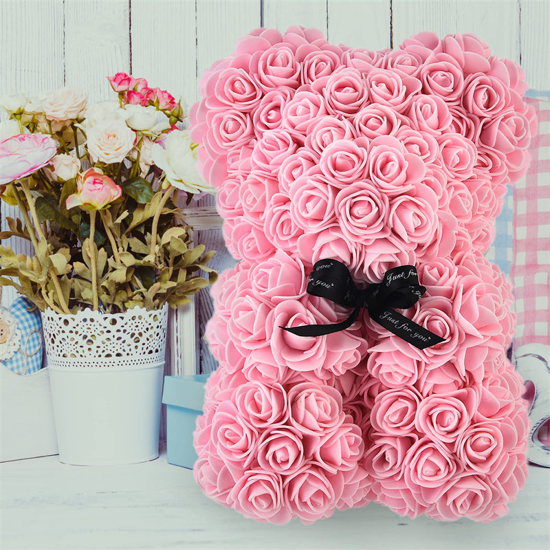Rose Teddy Bear Eternal Flower Valentine's Day Gift PE Foam Bear 25cm