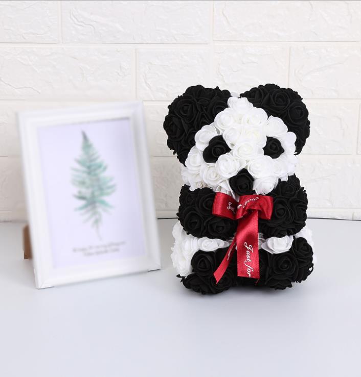 Rose Teddy Bear Eternal Flower Valentine's Day Gift PE Foam Bear 25cm
