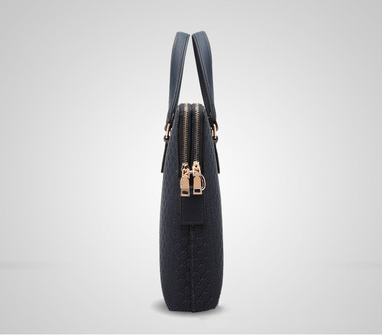 Genuine Leather Men's Business Handbag 14 Inch Laptop Bag Computer Tablet Case Laptop Sleeve Bag Business Bag for Computer Over the Shoulder Bag for Travel Fashion Professional Backpack College High School Student Book Bag