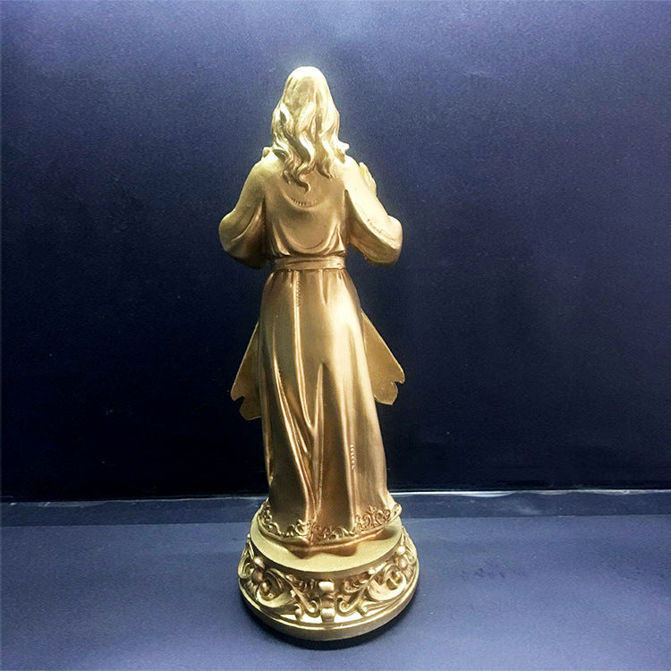 Bright Gold Jesus Mercy Sculpture Catholic