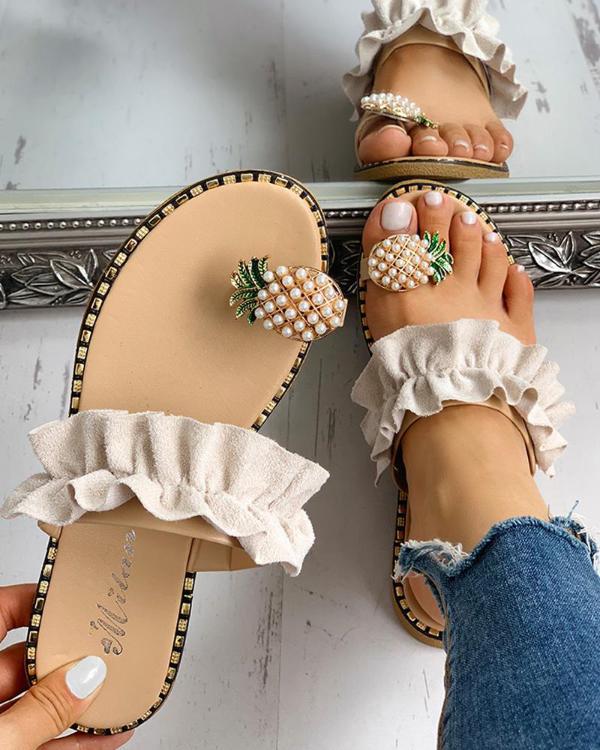 Womens Pineapple Flip Flops Women's Sandals Stylish Shoes for Women Footware