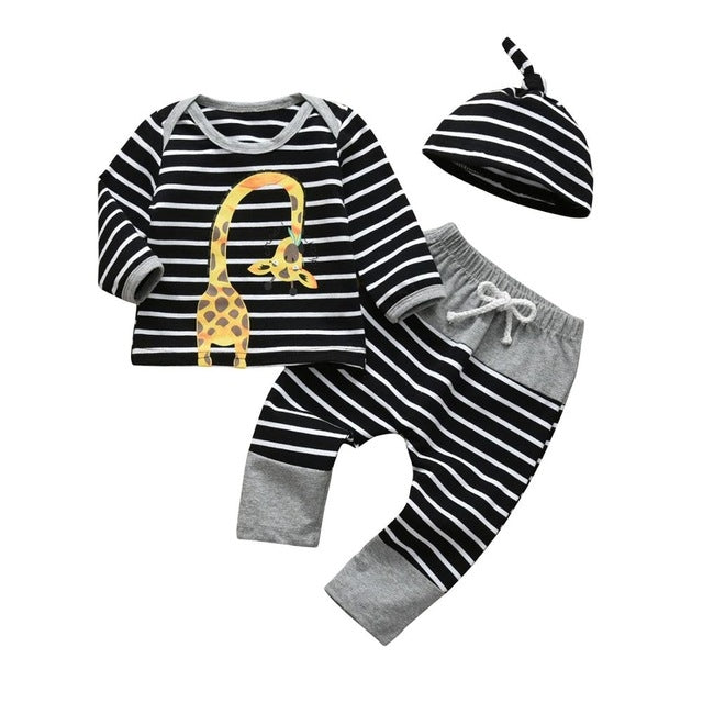 3 Pcs Baby Boy Baby Girl Clothes Set White Cloud Cotton Infant Toddler Clothes for Babies 3M, 6M, 12M, 18M, 24M, 2YO