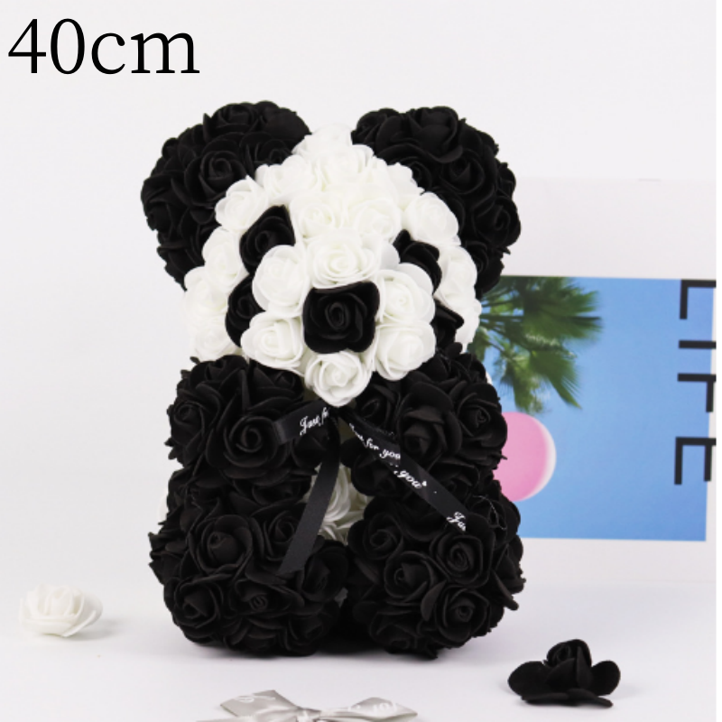 Rose Teddy Bear Eternal Flower Valentine's Day Gift PE Foam Bear 25cm