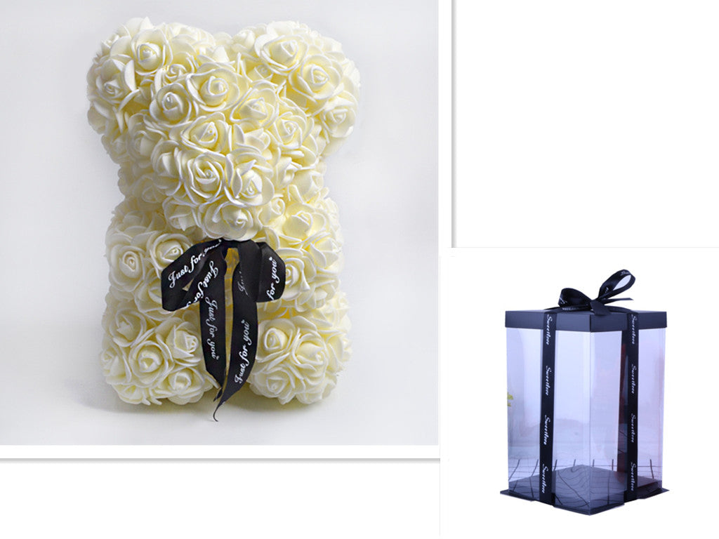 Rose Teddy Bear Eternal Flower Valentine's Day Gift PE Foam Bear 25cm