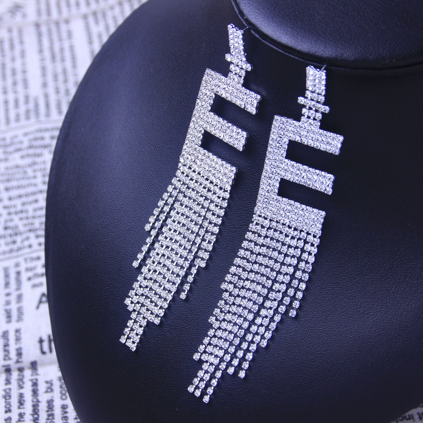 .925 Sterling Silver Rhinestone Letter Earrings Gift Banquet Tassel Needle Ear Ornaments Fashion Jewelry S925 Sterling Silver