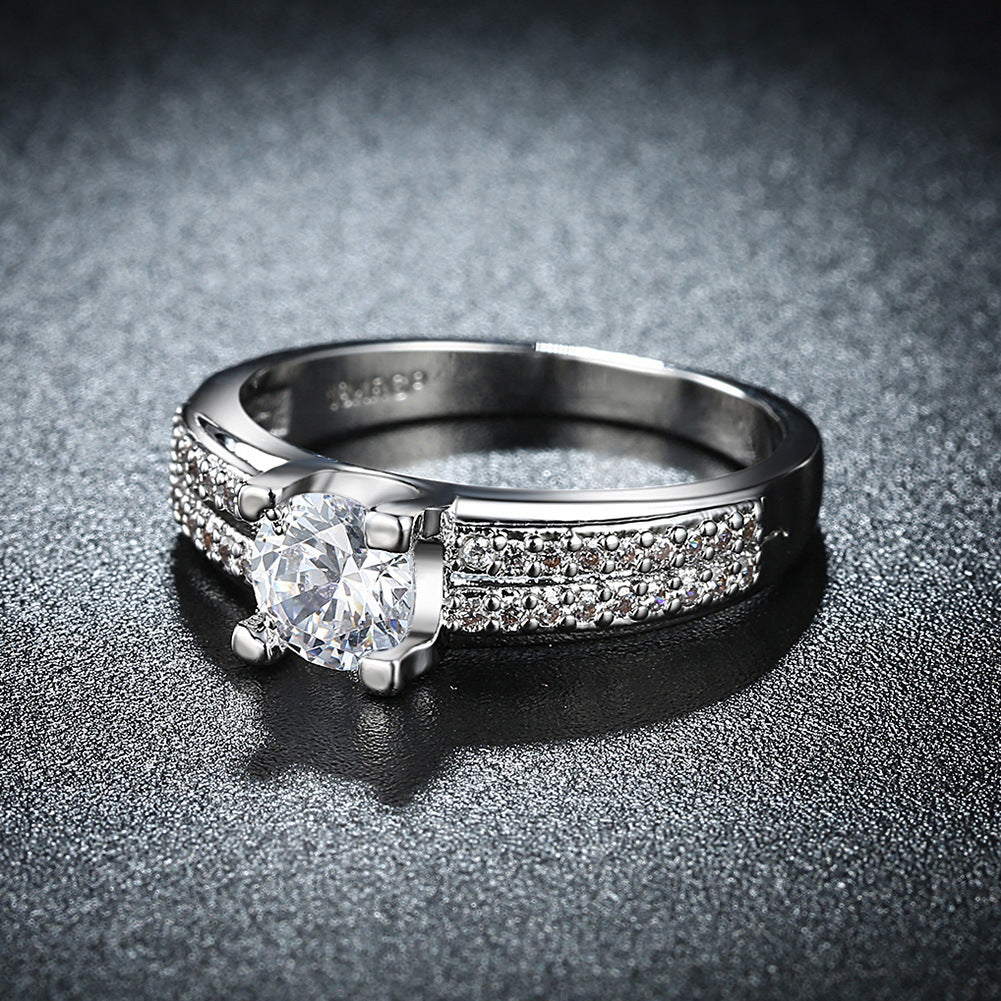 Wish AliExpress couple ring European and American style simple platinum-plated ring Jewelry wholesale manufacturers supply