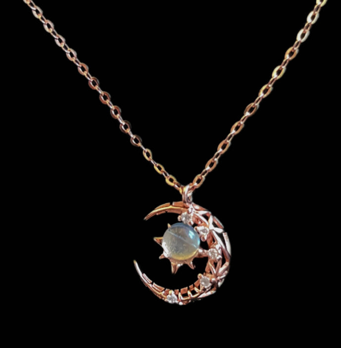Explosive Star And Moon Necklace Crescent Moon