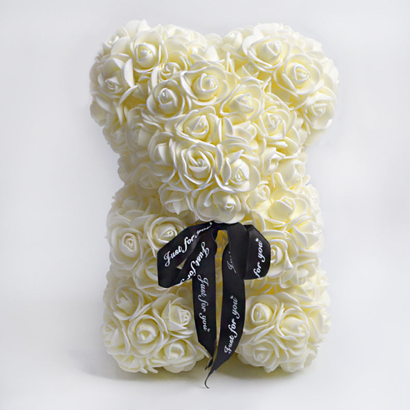 Rose Teddy Bear Eternal Flower Valentine's Day Gift PE Foam Bear 25cm