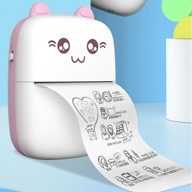 Portable Mini Label Printer Bluetooth WiFi Mobile Thermal Printer For Printing Pictures Images, Stickers, Photo Printing, Sketchpad, Banner Printing, Web Page Printing, Note Taking, Text Extraction for College High School Middle School Students