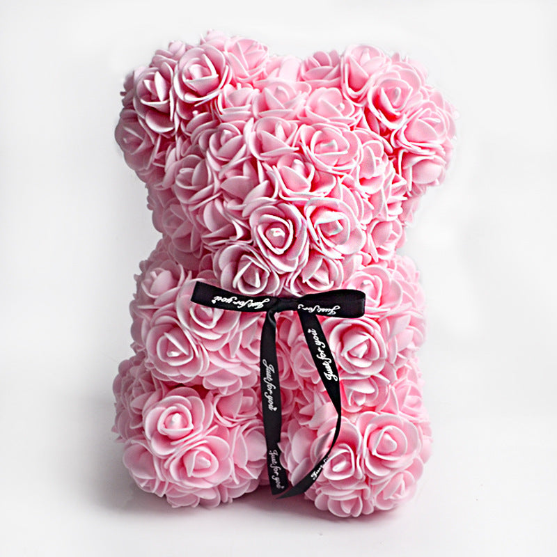 Rose Teddy Bear Eternal Flower Valentine's Day Gift PE Foam Bear 25cm