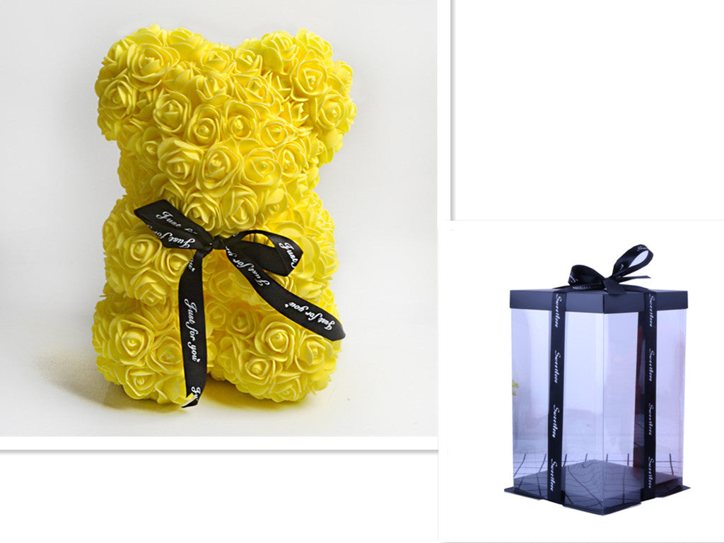 Rose Teddy Bear Eternal Flower Valentine's Day Gift PE Foam Bear 25cm