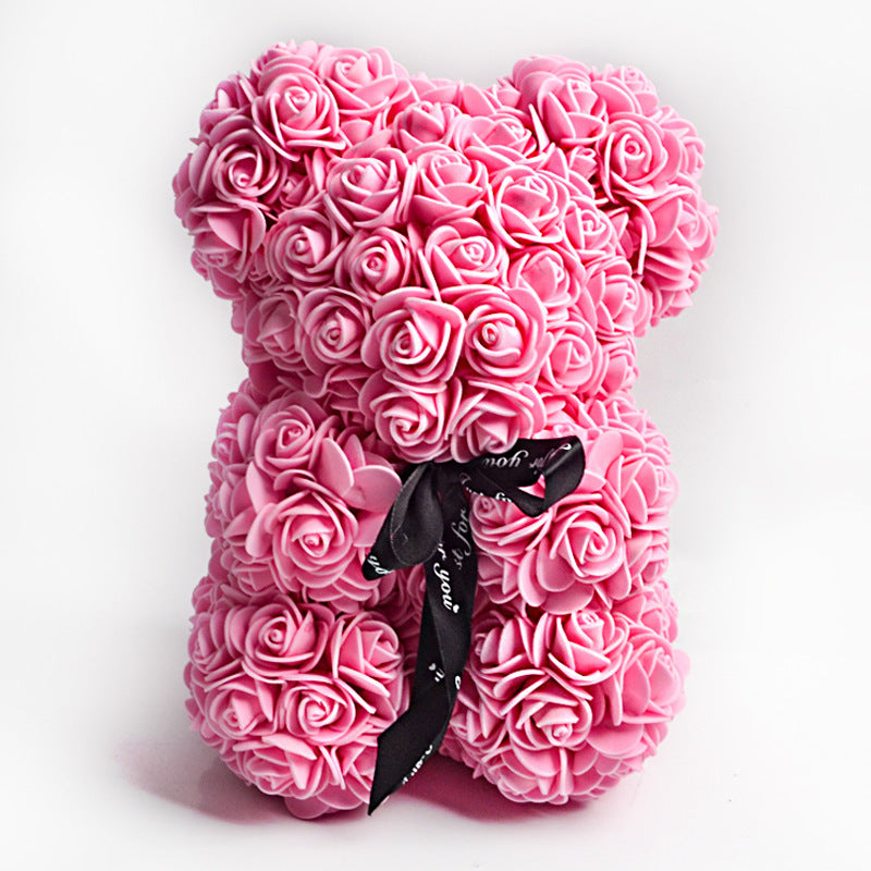 Rose Teddy Bear Eternal Flower Valentine's Day Gift PE Foam Bear 25cm