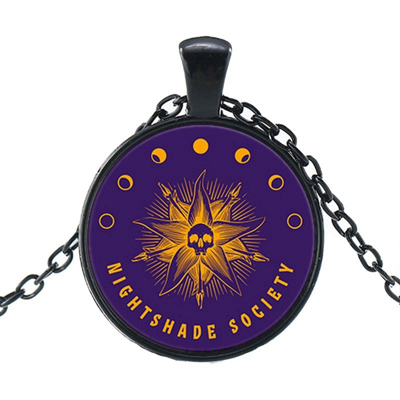 Punk Wednesday Character Glass Dome Pendant Necklace
