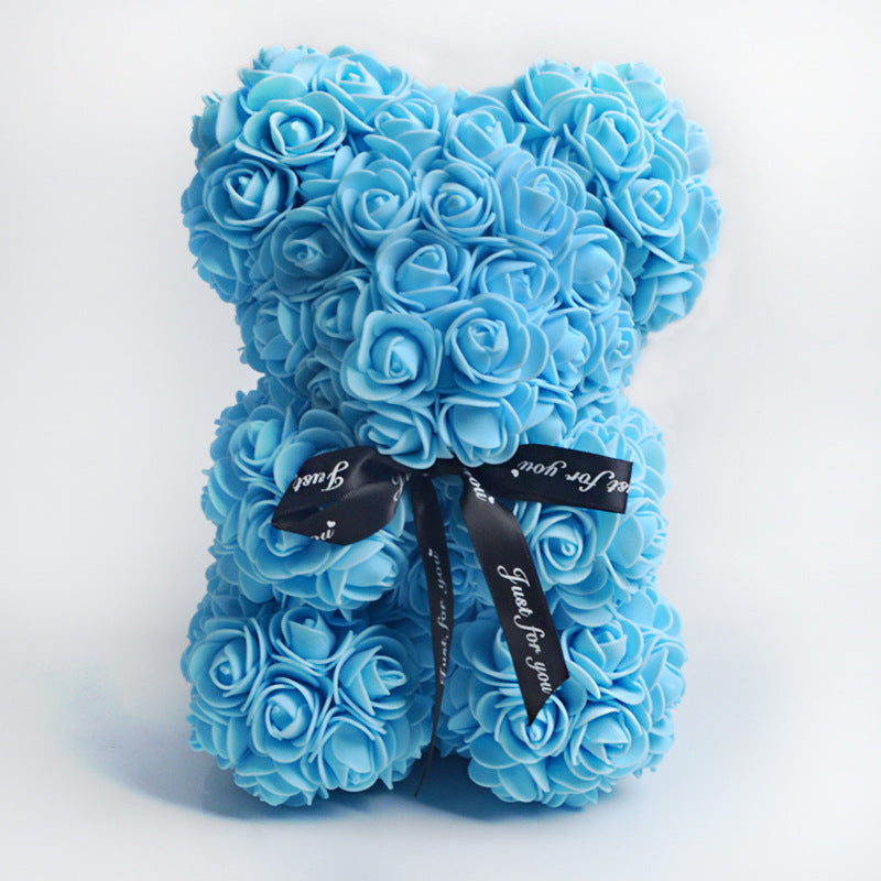 Rose Teddy Bear Eternal Flower Valentine's Day Gift PE Foam Bear 25cm