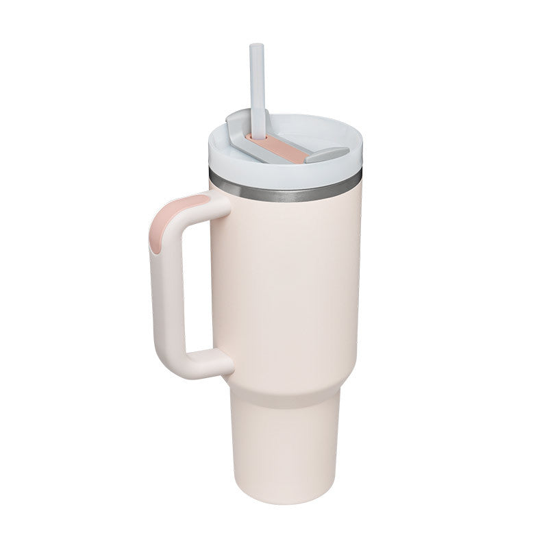 Winter Thermal Mug 40oz Straw Coffee Insulation Cup With Handle Portable Car Stainless Steel Water Bottle Large Capacity Travel BPA Free Thermal Mug