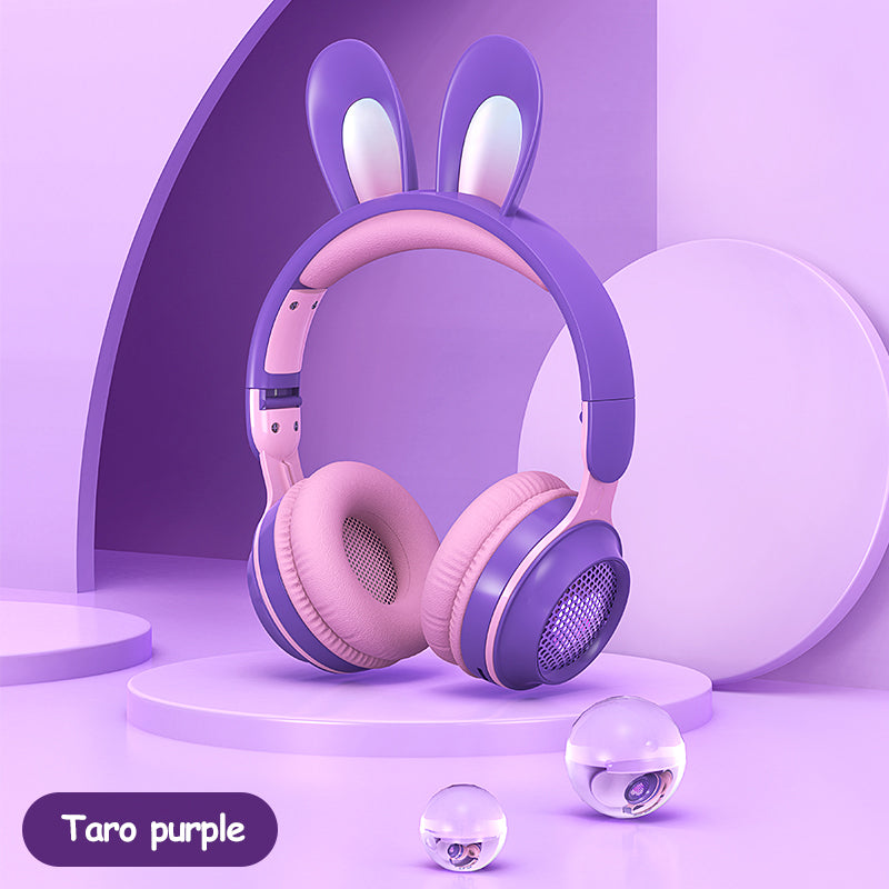 Rabbit Ear Headphones Wireless Headset Luminous Extendable Wheat Earphones
