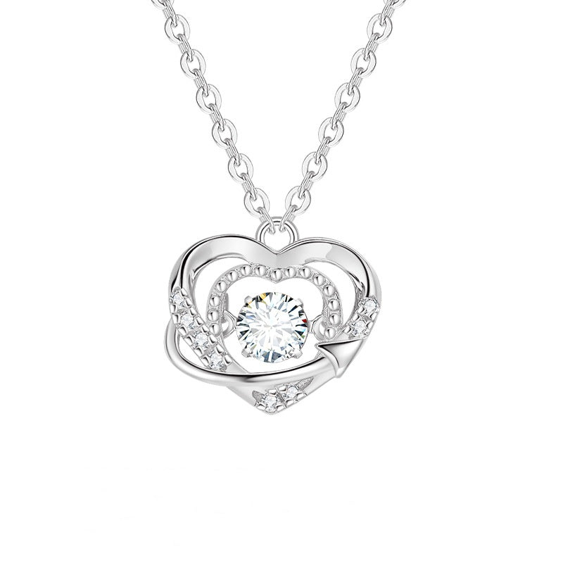 Women’s .925 Sterling Silver Smart Heart Necklace Jewelry for Women and Girls Birthday Anniversary Gift S925