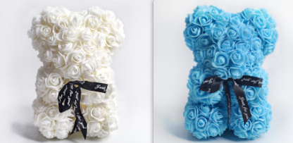 Rose Teddy Bear Eternal Flower Valentine's Day Gift PE Foam Bear 25cm