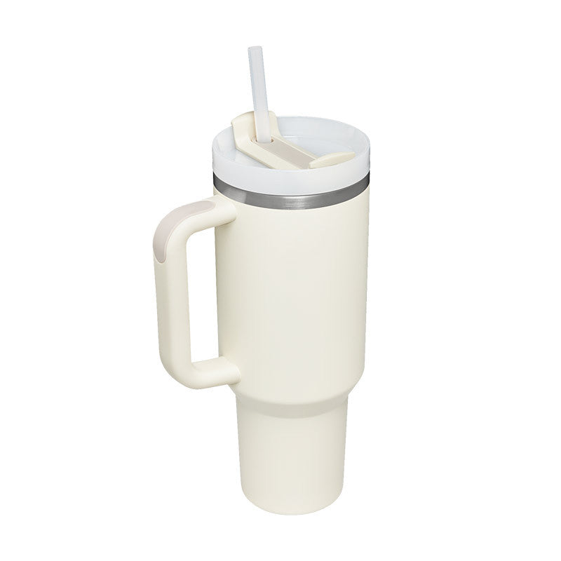 Winter Thermal Mug 40oz Straw Coffee Insulation Cup With Handle Portable Car Stainless Steel Water Bottle Large Capacity Travel BPA Free Thermal Mug