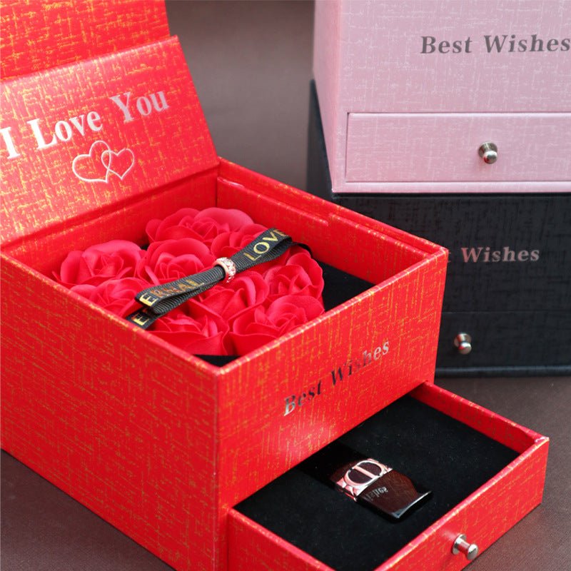 Double Life Rose Jewelry Packaging Gift Box Christmas Gift Box