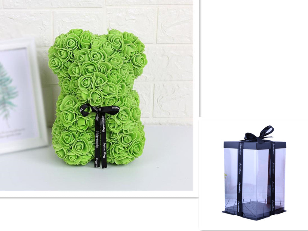 Rose Teddy Bear Eternal Flower Valentine's Day Gift PE Foam Bear 25cm