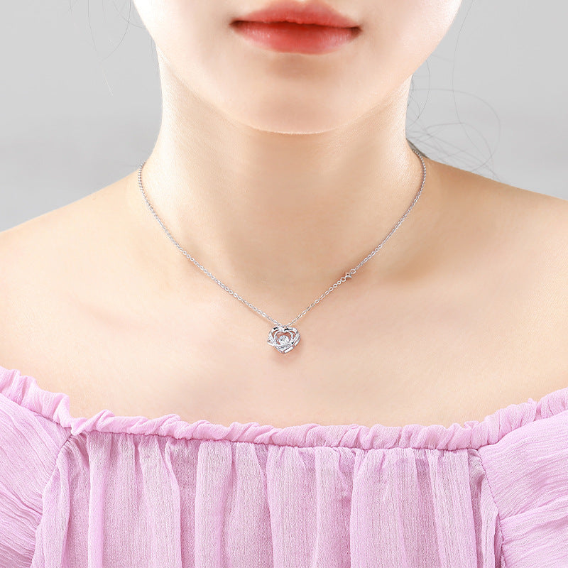 Women’s .925 Sterling Silver Smart Heart Necklace Jewelry for Women and Girls Birthday Anniversary Gift S925