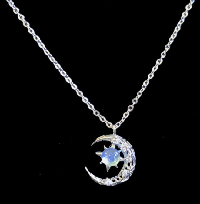 Explosive Star And Moon Necklace Crescent Moon