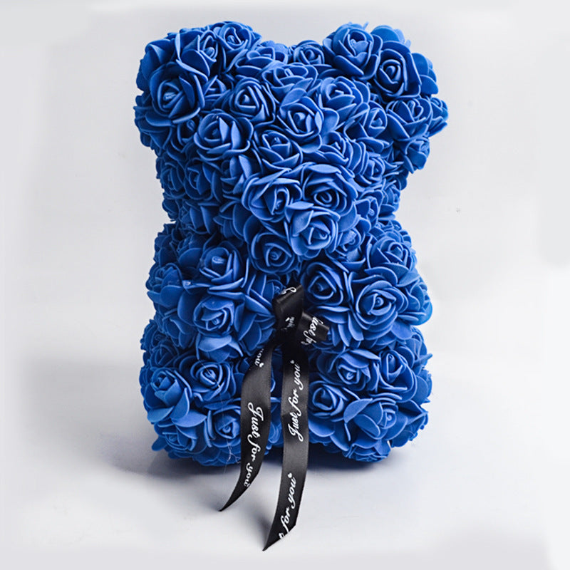 Rose Teddy Bear Eternal Flower Valentine's Day Gift PE Foam Bear 25cm