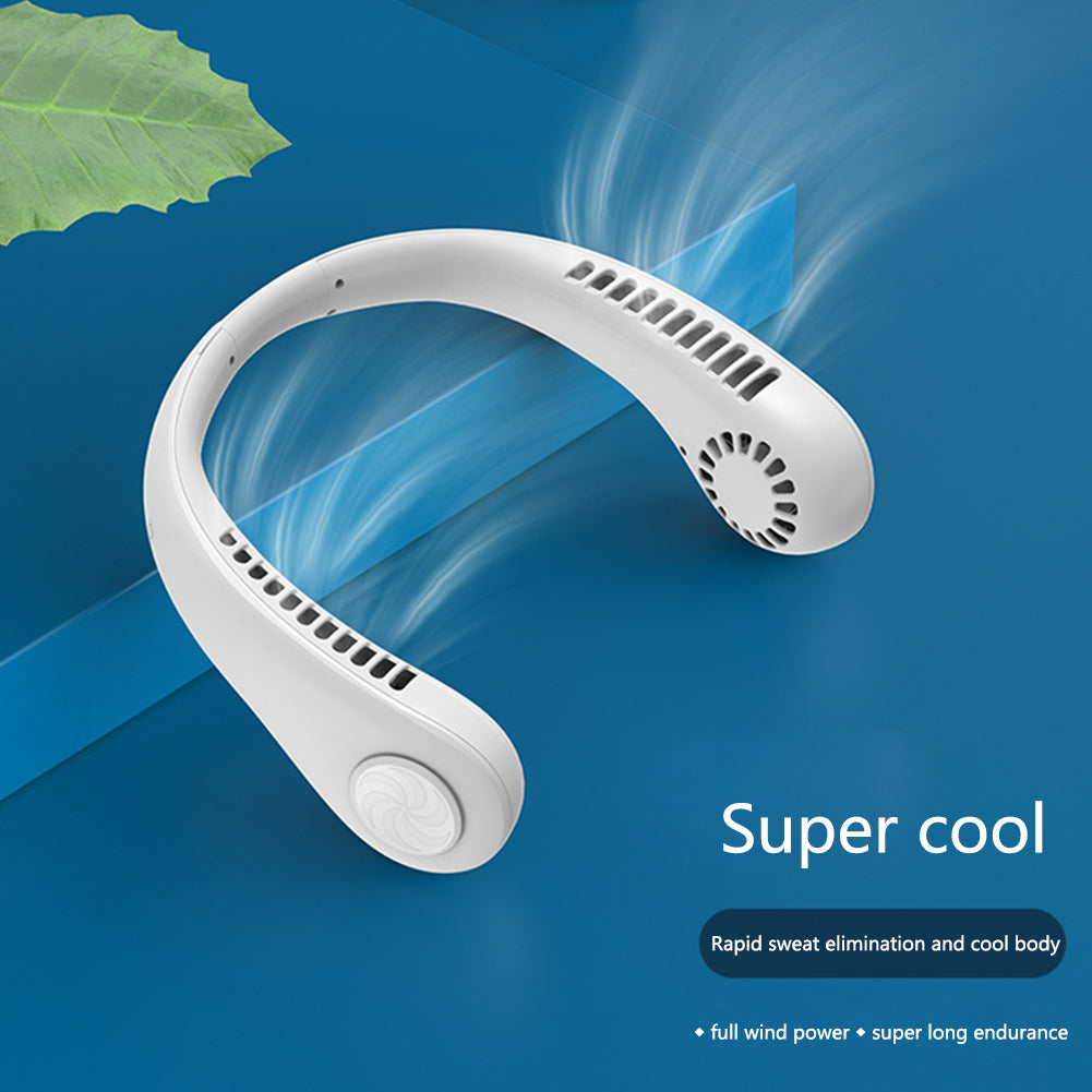 Hanging Neck Fan Portable Cooling Fan USB Leafless 360 Degree Neckband Fans 78 Surround Air Outlets 4000Mah Rechargeable