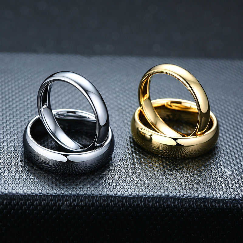 Tungsten Gold Ring Fashion Korean Tungsten Steel Couple Ring