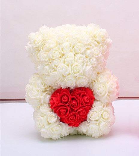 Rose Teddy Bear Eternal Flower Valentine's Day Gift PE Foam Bear 25cm