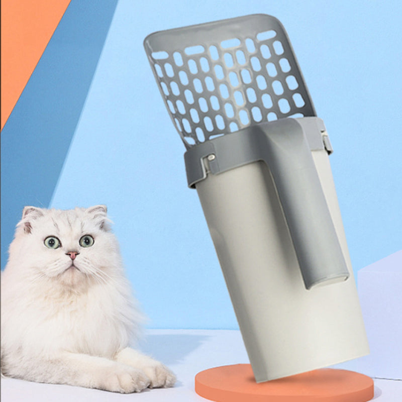 Storage Box Integrated Lazy Cat Litter Shovel Dog Scooper Set for Cat Toilet Multiple Sizes Litter Scoop Set Pet Supplies for Cat Waste Bin Pet Products for Fur Babies, Animals