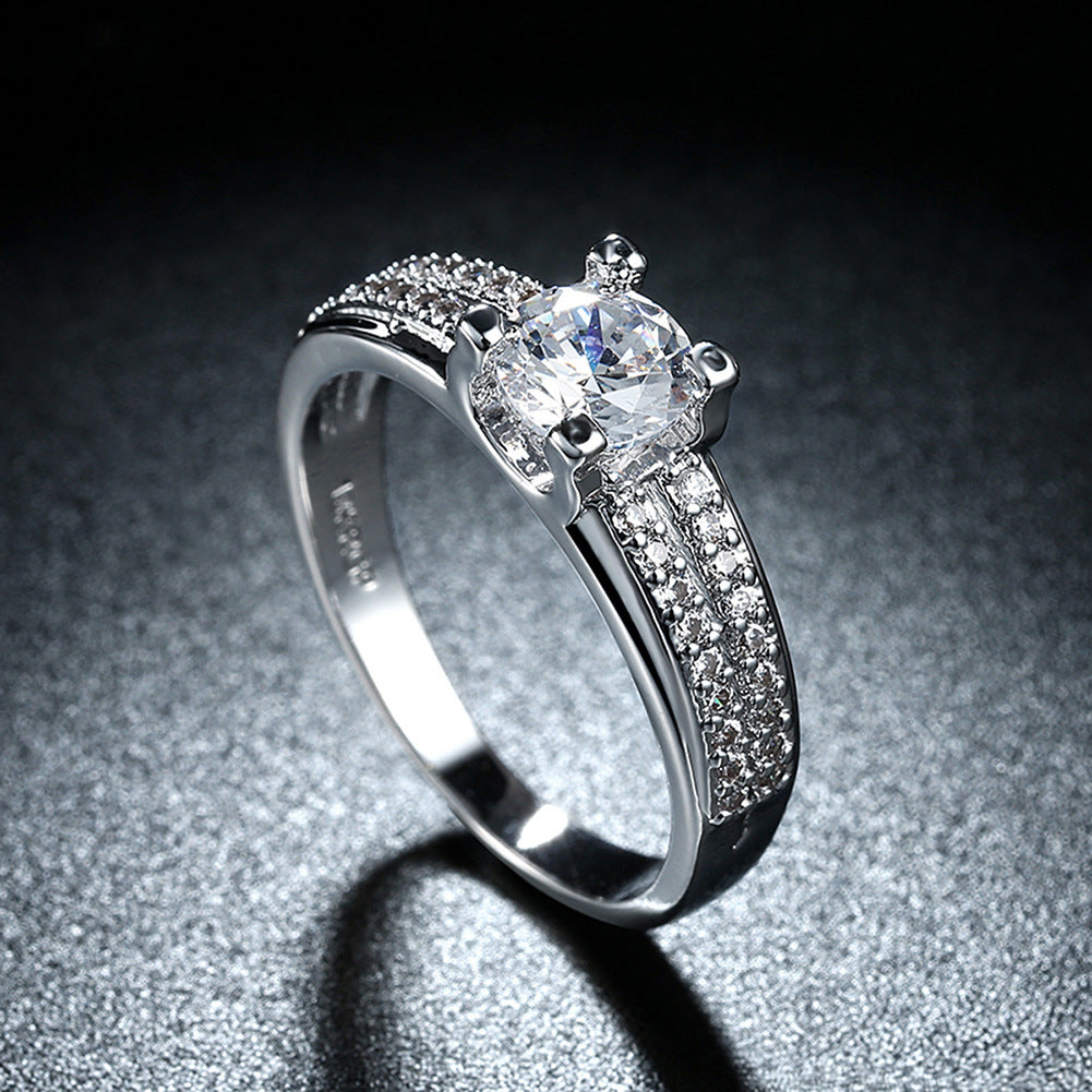 Wish AliExpress couple ring European and American style simple platinum-plated ring Jewelry wholesale manufacturers supply